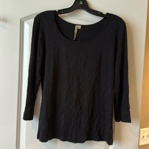 Comfy USA black 3/4 sleeve tee shirt size large